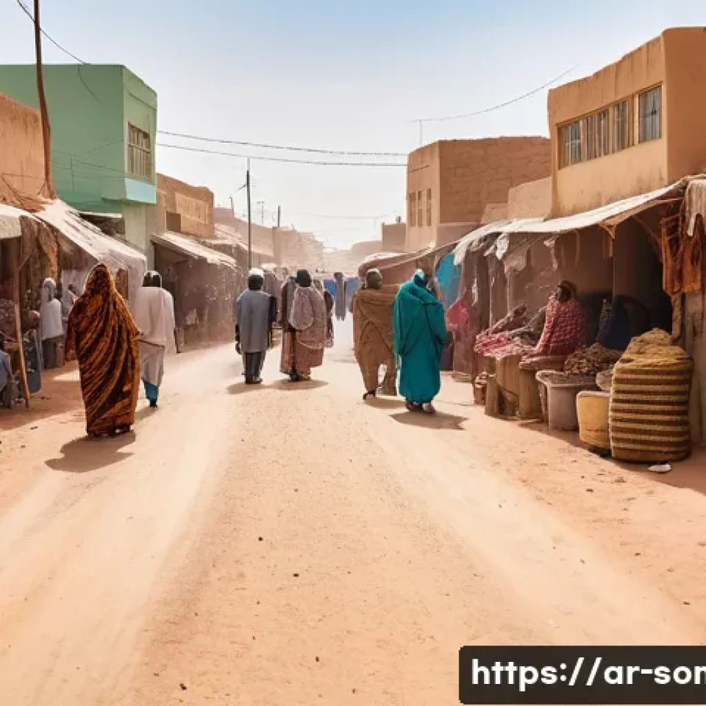소말릴란드 입국 시 주의점 - A bustling street scene in Hargeisa, Somaliland, showcasing a diverse crowd of modestly dressed men ...