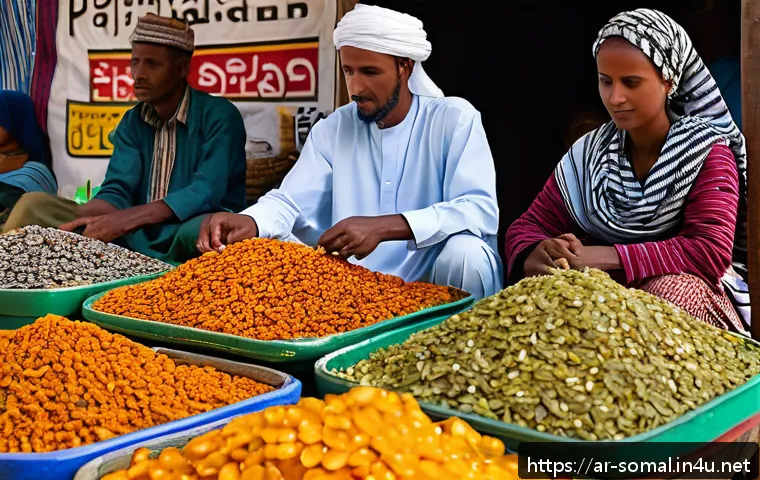 소말릴란드로 수출 가능한 상품 - A vibrant market scene in Somaliland featuring fresh agricultural products prominently displayed: co...