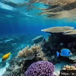 소말릴란드의 해양 생태계 - A vibrant underwater scene along the Somaliland coast featuring a diverse coral reef ecosystem teemi...