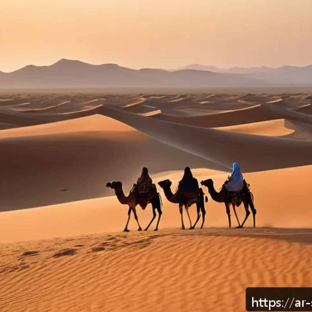 소말릴란드 사막 투어 - A vast desert landscape in Somaliland during golden hour, featuring endless rolling golden sand dune...