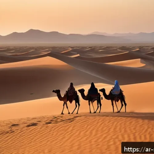 소말릴란드 사막 투어 - A vast desert landscape in Somaliland during golden hour, featuring endless rolling golden sand dune...